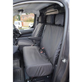Peugeot Boxer Van 2016 On Driver And Double Front Passenger (No Worktray) Seat Covers - Black